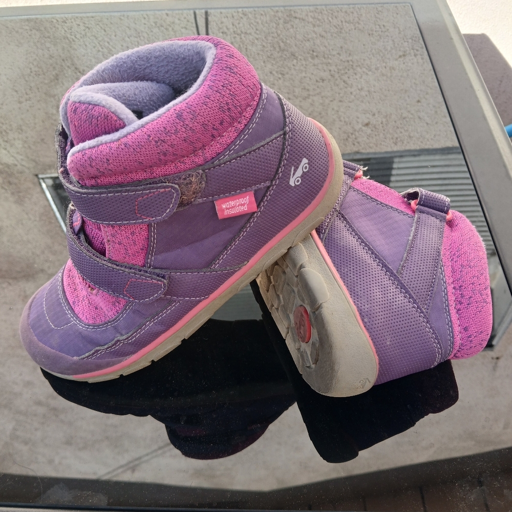 3M Thinsulate Kids Purple and Pink Boots